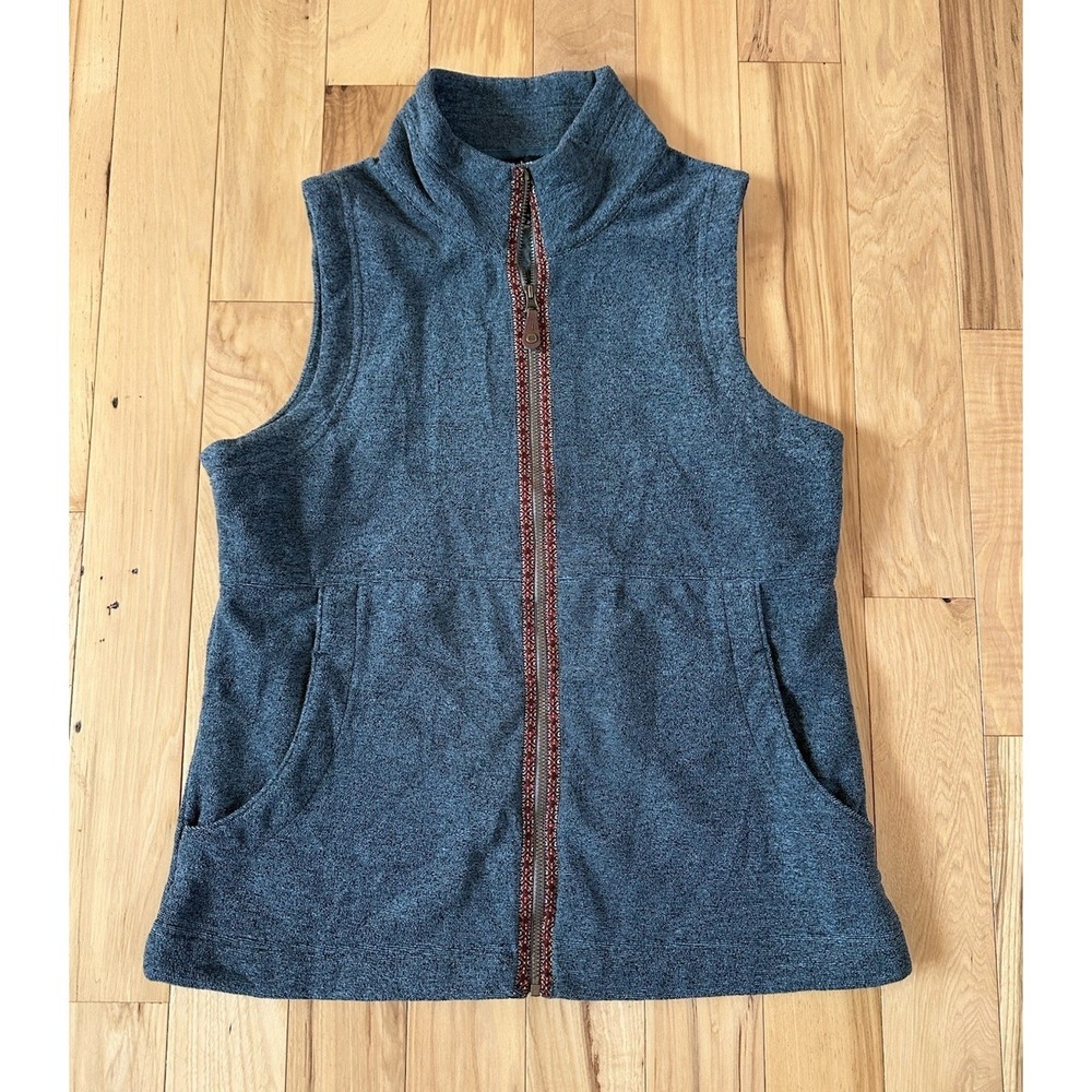 Sherpa Adventure Gear Womens Blue Heather Rolpa Eco Fleece Vest Size Medium